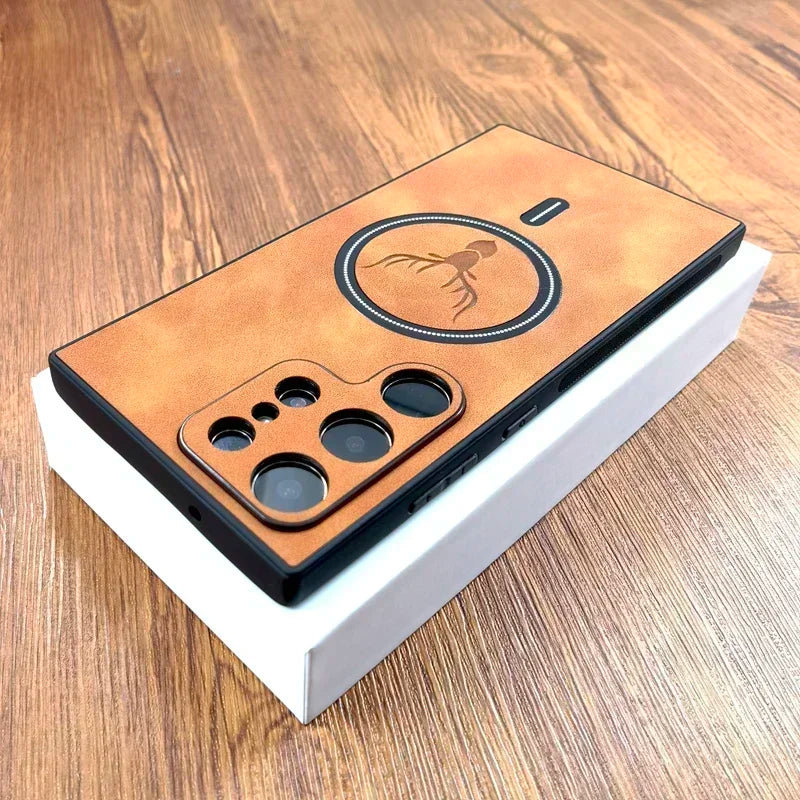 Luxury Leather Magnetic Samsung Cover