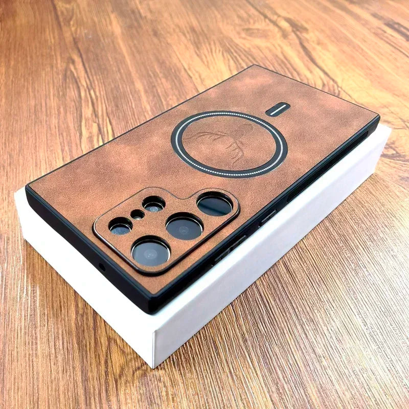 Luxury Leather Magnetic Samsung Cover