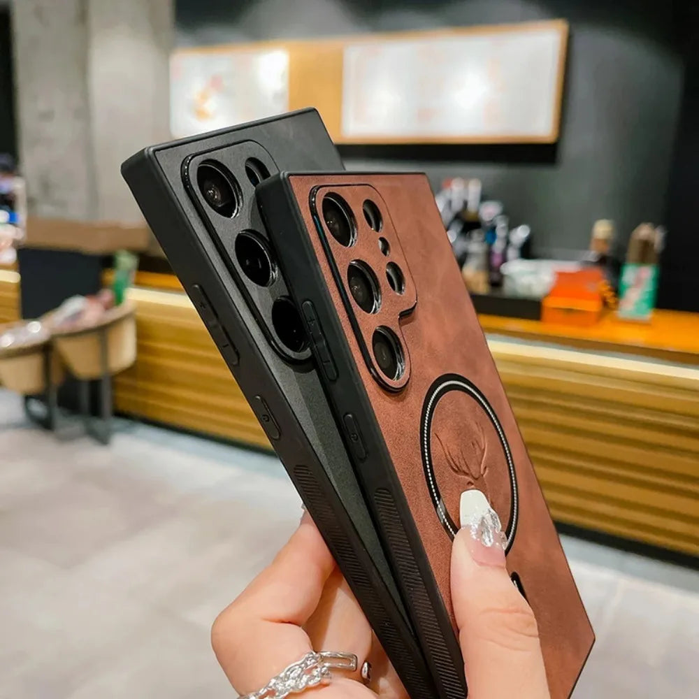 Luxury Leather Magnetic Samsung Cover